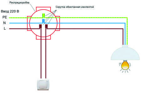Схема подключения выключателей